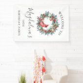 50th Birthday Banner Red Cardinal Custom Welcome (InSitu)