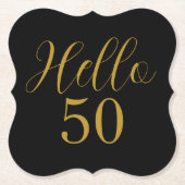50th Birthday Black Gold Birthday Untersetzer (Vorderseite)