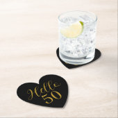 50th Birthday Black Gold Birthday Untersetzer (Vor Ort)