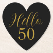 50th Birthday Black Gold Birthday Untersetzer (Vorderseite)