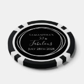50th Birthday Black Silver 50 and Fabulous Party Pokerchips (Einzeln)