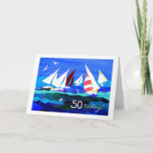 50th Birthday Card - Sailing Karte (Vorderseite)