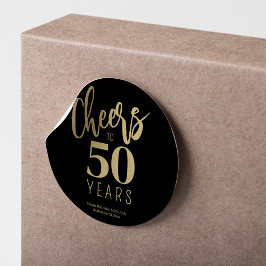 50th Birthday cheers to 50 years gold black Runder Aufkleber