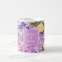 50th birthday floral pink romantic elegant Mug