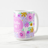 50th birthday floral romantic classic pretty Mug Kaffeetasse (VorderseiteRechts)