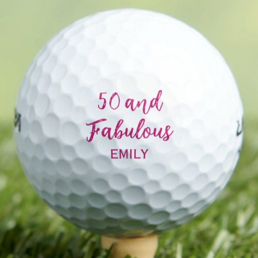 50th Birthday for Daughter - Pink 50 & Fabulous Golfball