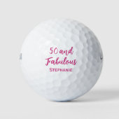 50th Birthday Friend Gift – Pink 50 and Fabulous Golfball (Vorderseite)