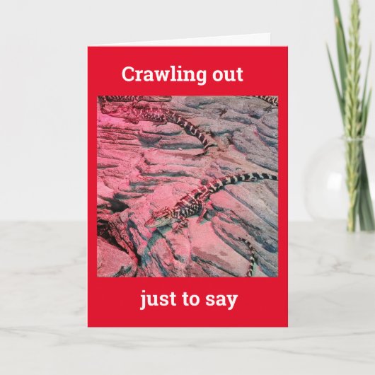 *50th BIRTHDAY* FROM THIS COOL LIZARD Card Karte (Vorderseite)