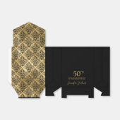 50th Birthday Gold Damask Thank You Geschenkschachtel (Ungefaltet)