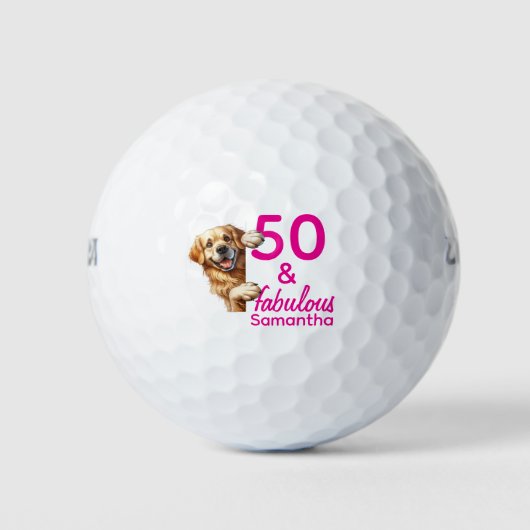 50th Birthday  Labrador gift Golfball (Vorderseite)