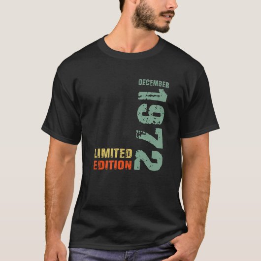 50th Birthday Man 50 Years Limited Edition Decembe T-Shirt (Vorderseite)