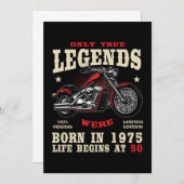 50th Birthday Man Biker Motorcycle Chopper 1975 Einladung (Vorne/Hinten)