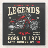 50th Birthday Man Biker Motorcycle Chopper 1975 Glasuntersetzer (Vorderseite)