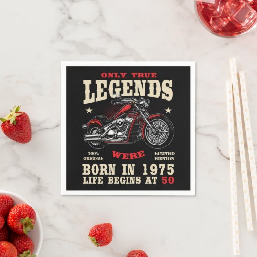 50th Birthday Man Biker Motorcycle Chopper 1975 Serviette (Beispiel)