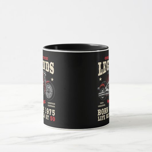 50th Birthday Man Biker Motorcycle Chopper 1975 Tasse (Zentrum)