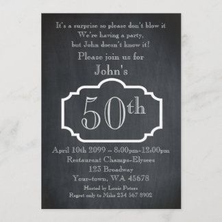 50th, Birthday Man, Party Man, beliebiges Alter, C Einladung