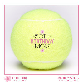 50th Birthday Mode Pink Floral Personalized Tennisbälle