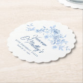 50th Birthday Party Blue Rose Floral Custom Untersetzer (angewinkelt)