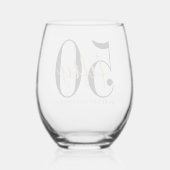 50th Birthday Party Celebration Minimalist  Weinglas Ohne Stiel (Rückseite)