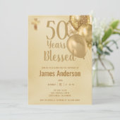 50th Birthday Party  Einladung (Stehend Vorderseite)