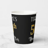 50th Birthday Party — Fancy Script, Falsch Gold Lo Pappbecher (Links)