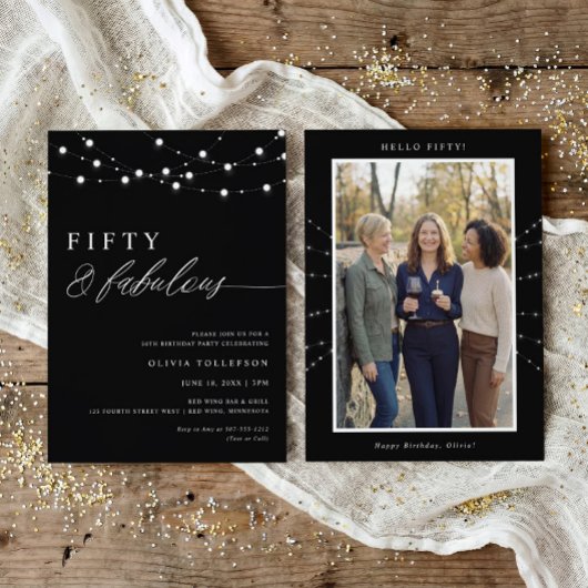 50th Birthday Party Fifty & Fabulous Modern Einladung