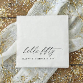 50th Birthday Party Hello 50 Modern Milestone Serviette