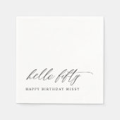50th Birthday Party Hello 50 Modern Milestone Serviette (Vorderseite)