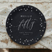 50th Birthday Party Hello Fifty Modern Fun Pappteller