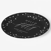 50th Birthday Party Hello Fifty Modern Fun Pappteller (Schrägansicht)