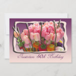 50th Birthday Party Invitation - tulips Einladung<br><div class="desc">Elegant floral birthday invitation card for a 50th birthday party.</div>