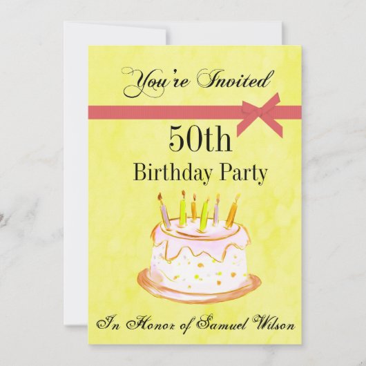 50th Birthday Party Personalized Invitation Einladung (Vorderseite)