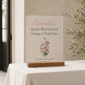 50th Birthday Party Wildflower Keepsake Acrylschild