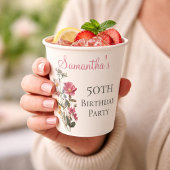 50th Birthday Party Wildflower Pappbecher