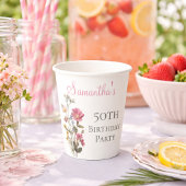 50th Birthday Party Wildflower Pappbecher