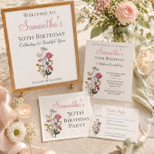 50th Birthday Party Wildflower Welcome Sign