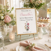 50th Birthday Party Wildflower Welcome Sign