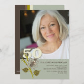 50th Birthday Photo Invitation Einladung (Vorne/Hinten)