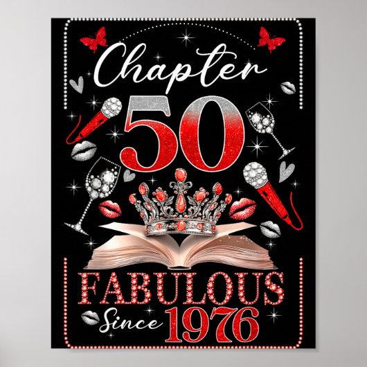 50th Birthday Queen Chapter 50 Fabulous Since 1976 Poster (Vorne)