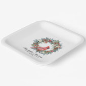50th Birthday Red Cardinal Wreath Custom Pappteller (Gewinkelt)