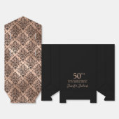 50th Birthday Rose Gold Damask Thank You Geschenkschachtel (Ungefaltet)