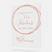 50th Birthday Rose Gold Minimal Welcome Acrylschild (Winkel)