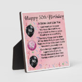 50th Birthday Sister Poem Platte Fotoplatte (Vorderseite)