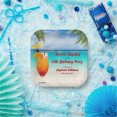 50th Birthday Summer Cocktail Beach Party Pappteller (Party)