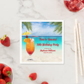 50th Birthday Summer Cocktail Beach Party Serviette (Beispiel)