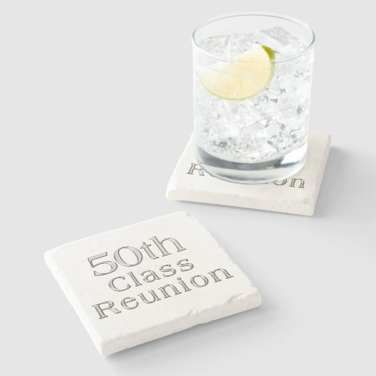 50th Class Wiedersehen Gift, Marmor-Untersetzer Steinuntersetzer (Seitenansicht)