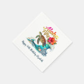50th Fifty Birthday Tropical Ocean Beach Theme Serviette (Ecke)