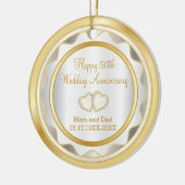 50th Gold and White Wedding Anniversary Keramikornament (Links)