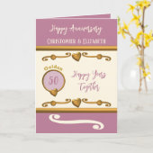50th Gold Anniversary Namensgeber Lavendel Karte (Gelbe Blume)