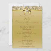 50th Gold Wedding Anniversary Imitate Sequins und  Einladung (Rückseite)